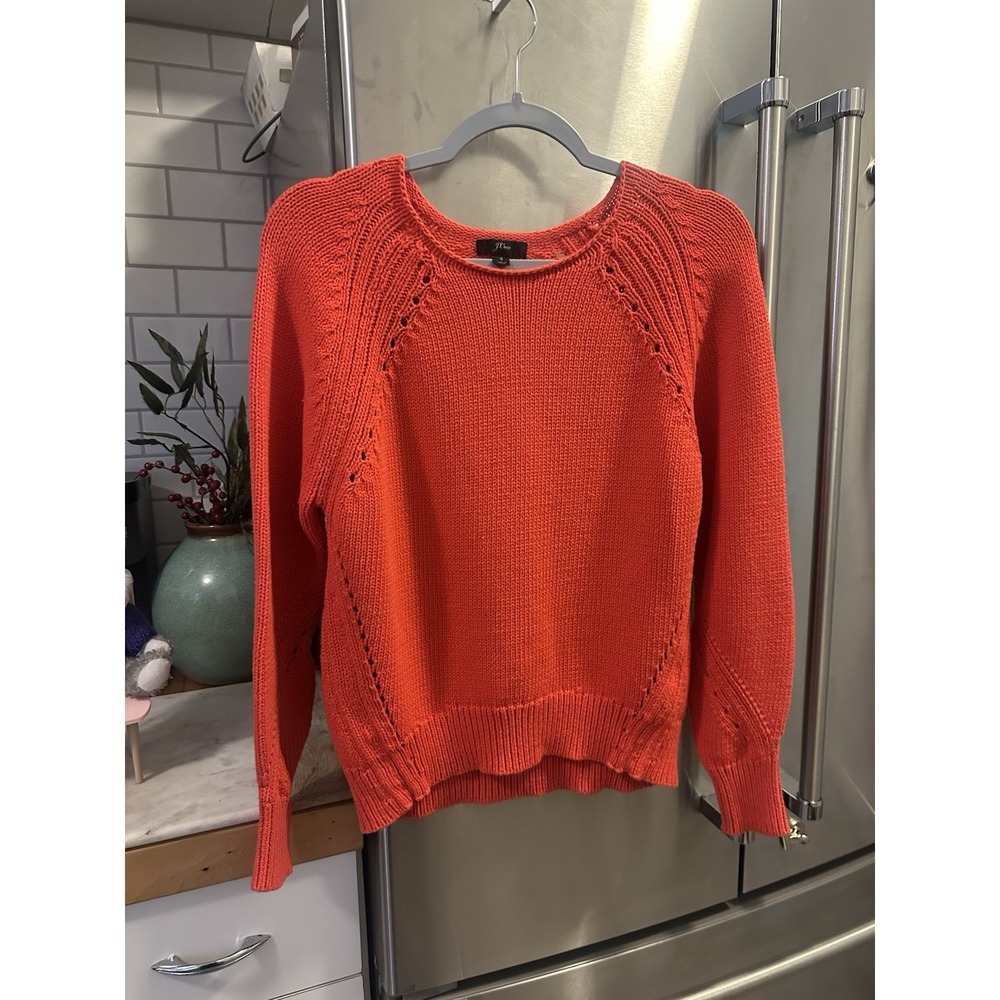 J Crew Roll-Neck Spring Sweater In Coral Lightweight Trending Preppy Acadamia S